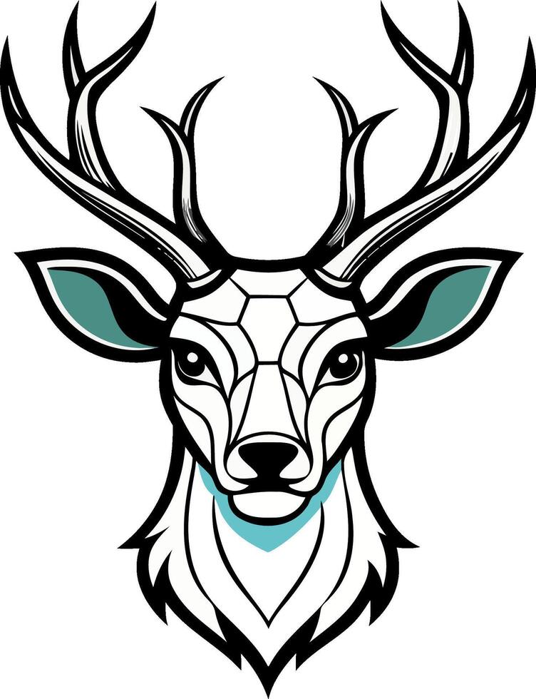Color illustration icon for deer Hunter symbol Deer Head Illustration. vector