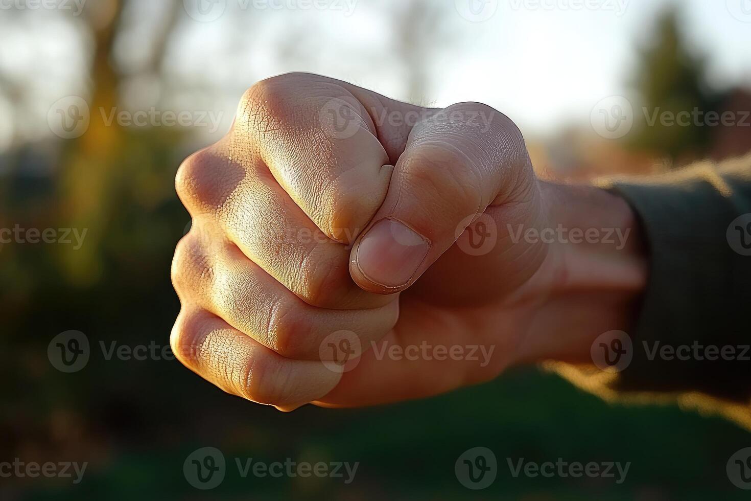 A close up of a person's fist photo