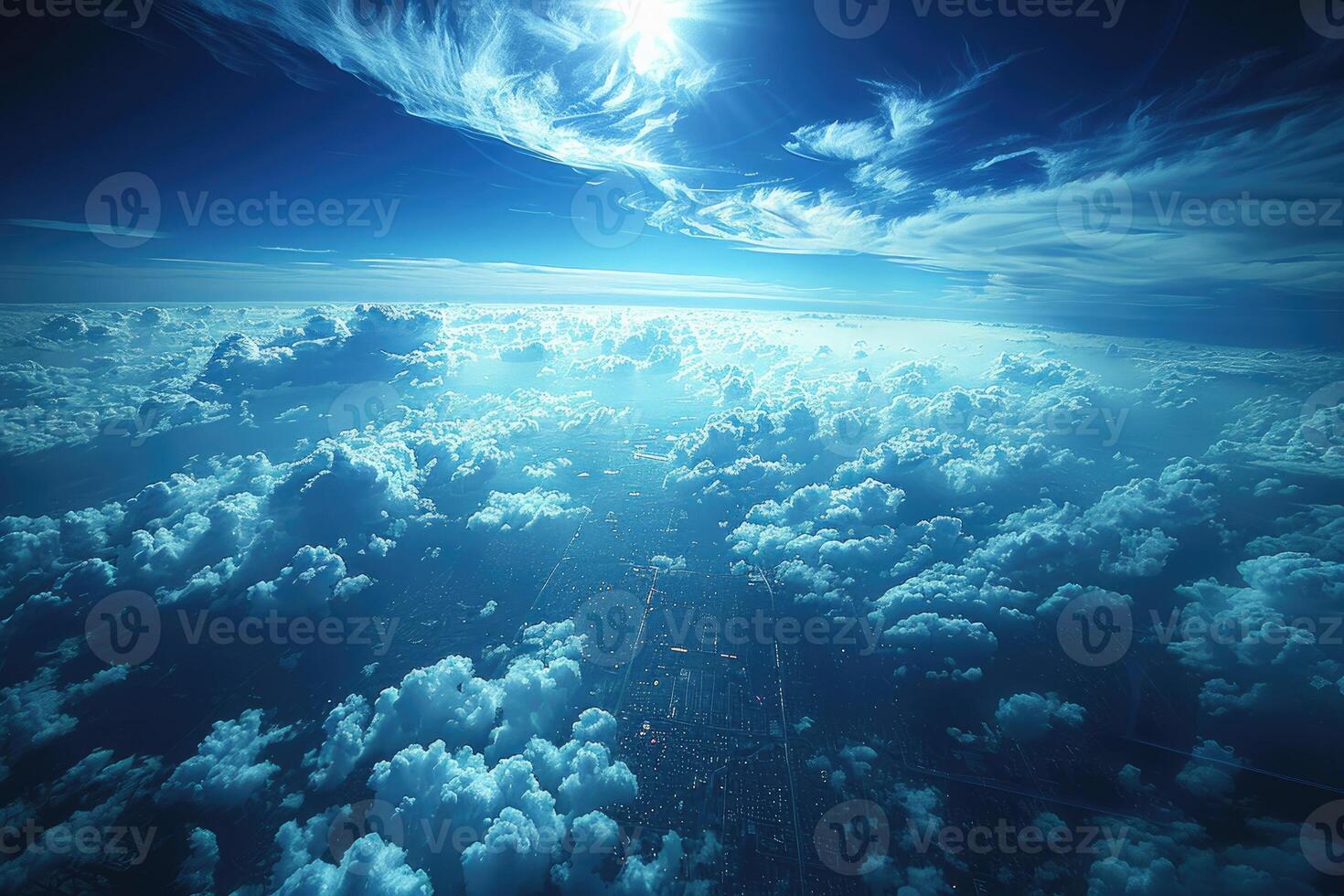 A view of the sky from an airplane photo