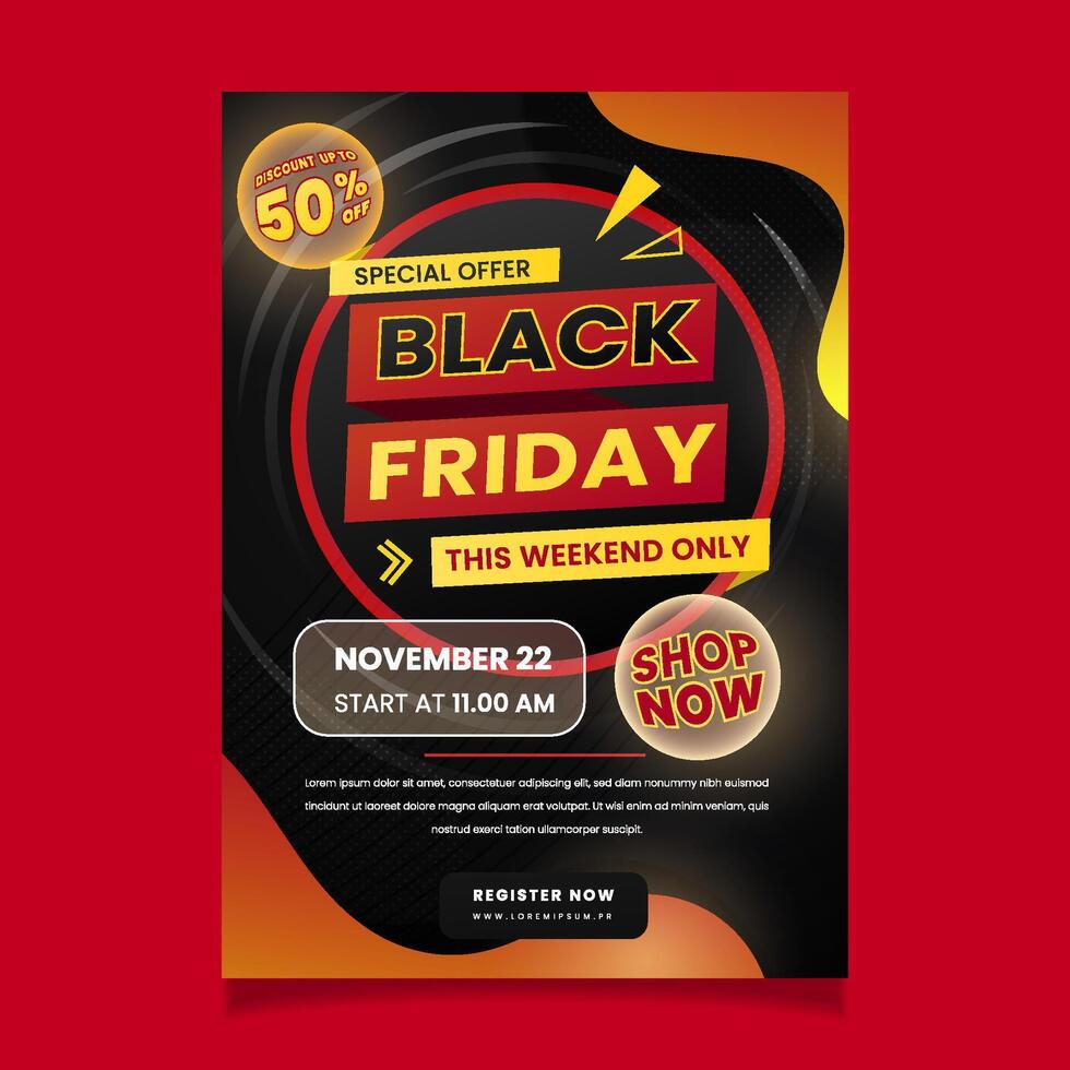 Black friday sale with liquid elements suitable for banner, social media post, poster and flyer. vector