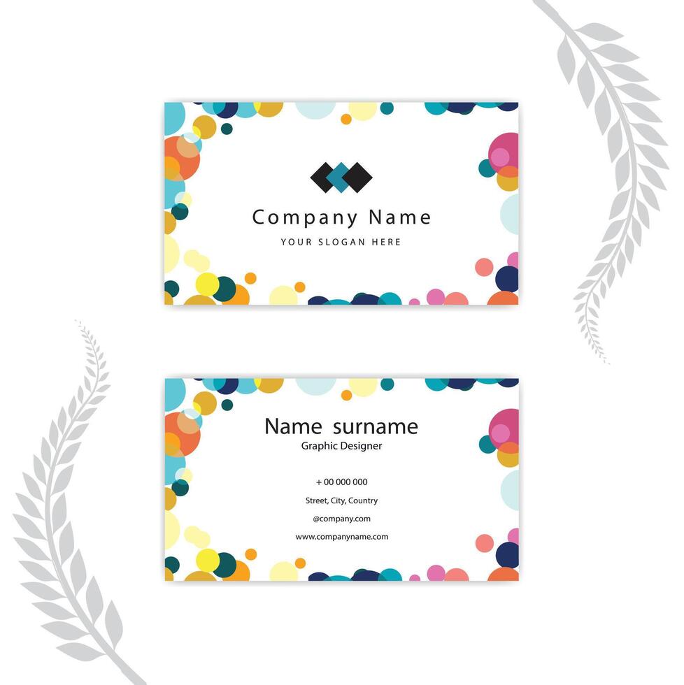 Print round shape business card template. vector