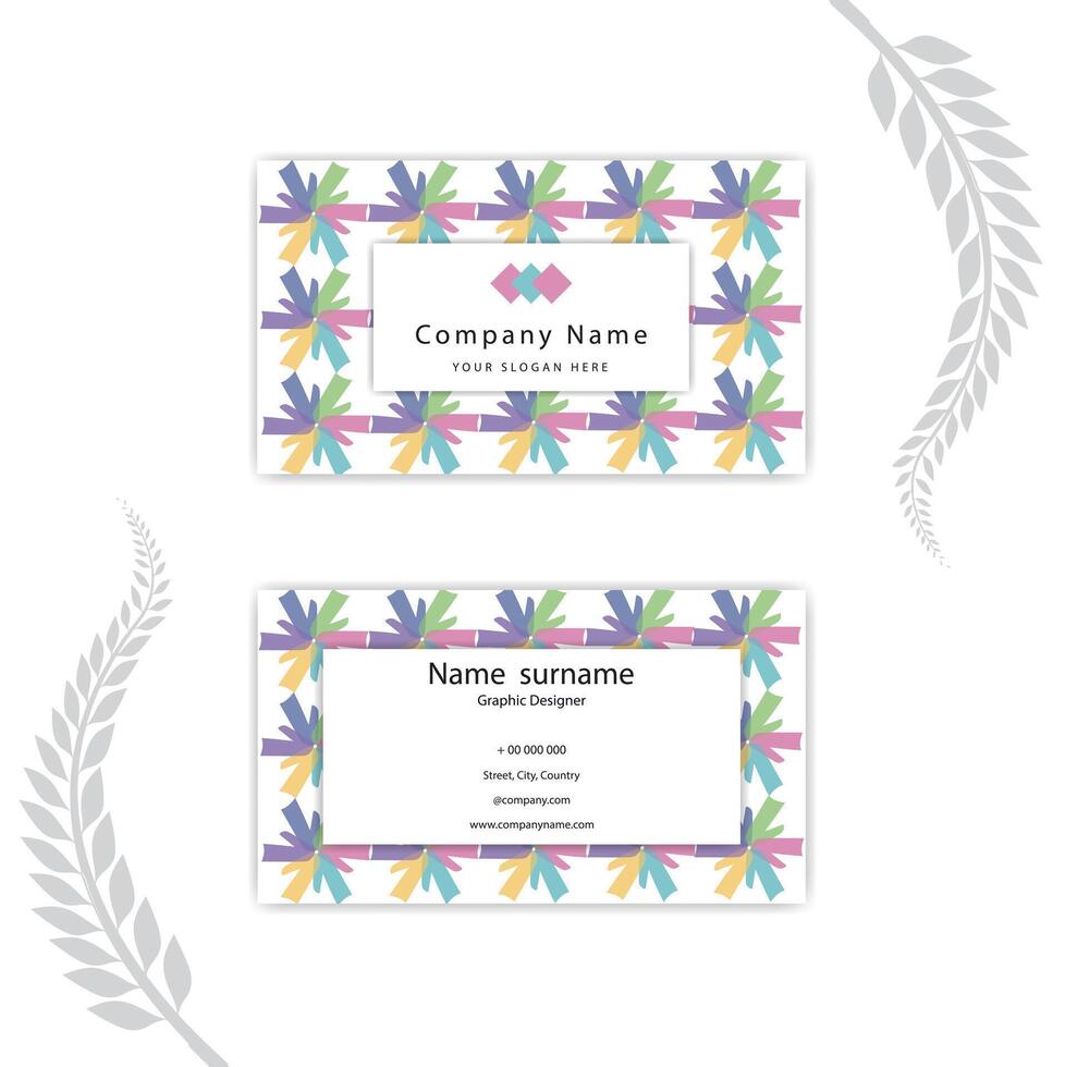 Print floral abstract business card template. vector