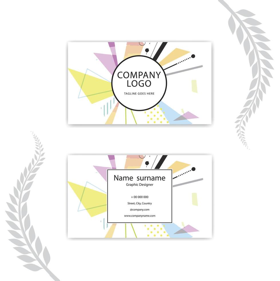 Print professional Abstract colorful business card concept. vector