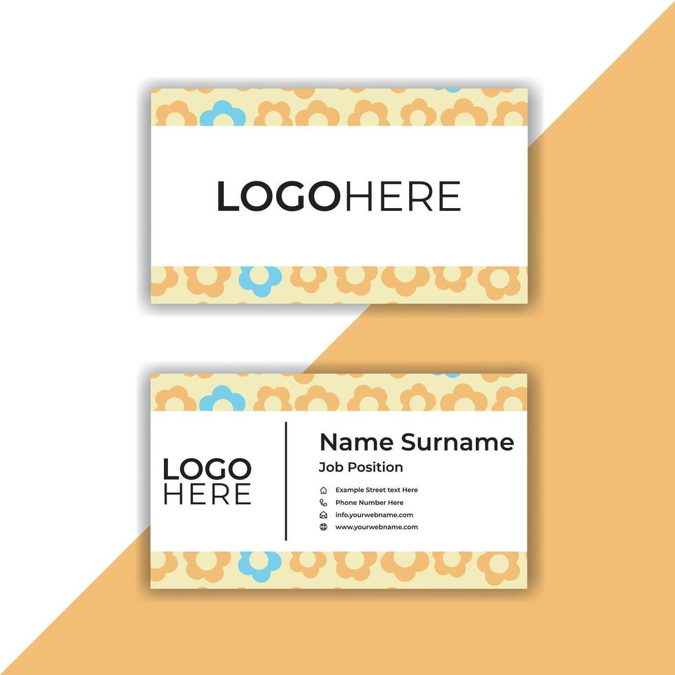 Print floral shape visiting cards and business cards. vector