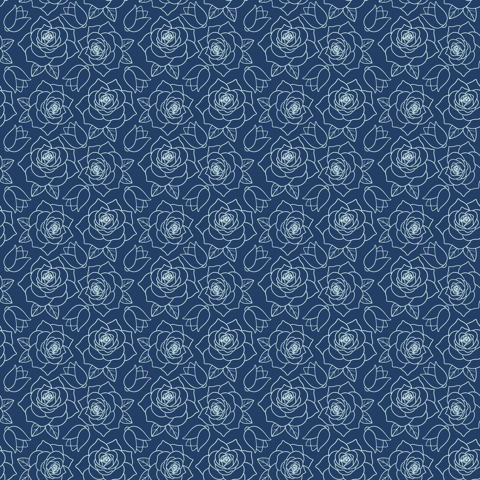 Seamless Pattern With flowers, floral Seamless Design, Background, Wallpaper and Spring, Flowers in Bloom, Autumn Bloom Pattern, line Art Floral Pattern vector