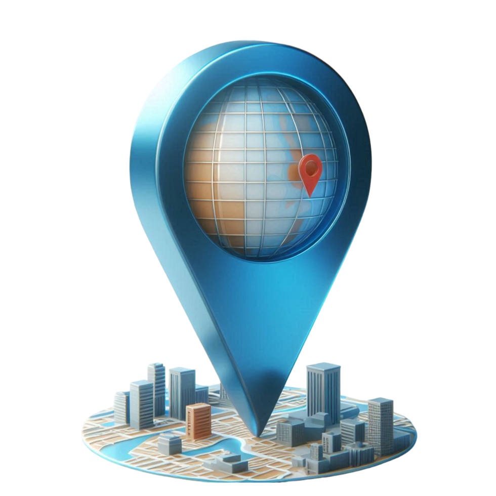 Map pin icon with city and map png
