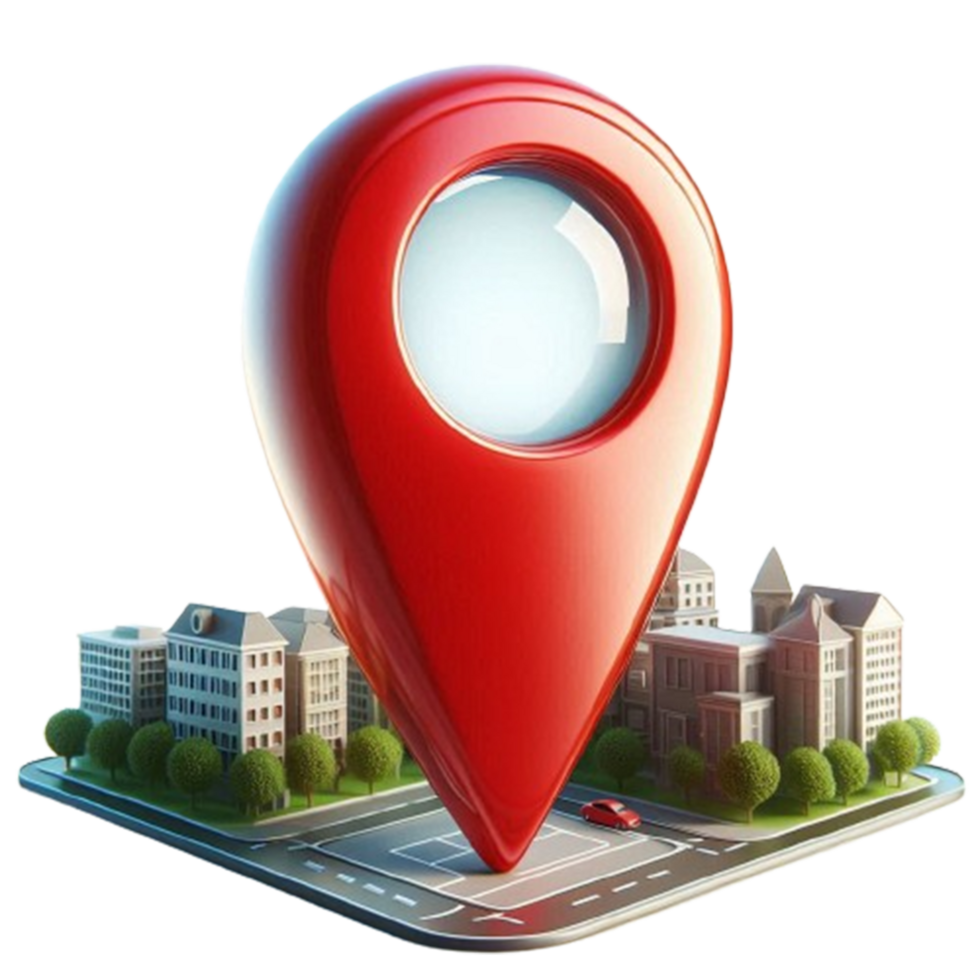Map pin icon on a city map png