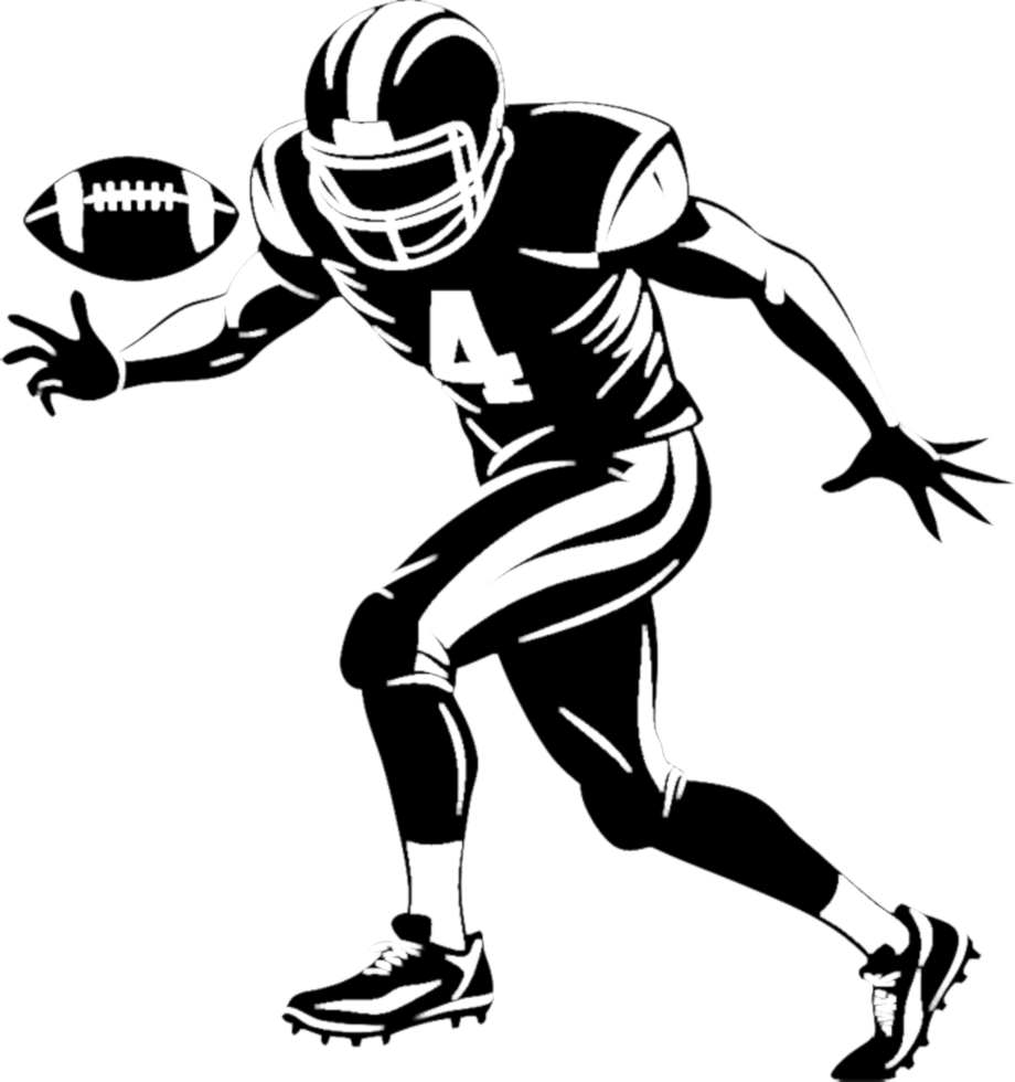 Engaging Black Silhouette of Football Champion. . png
