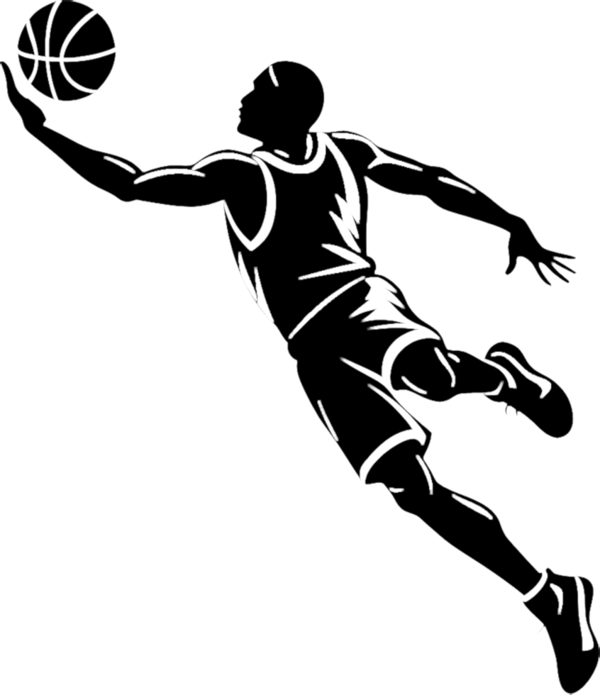 Basketball Silhouette Clipart Outline. . png