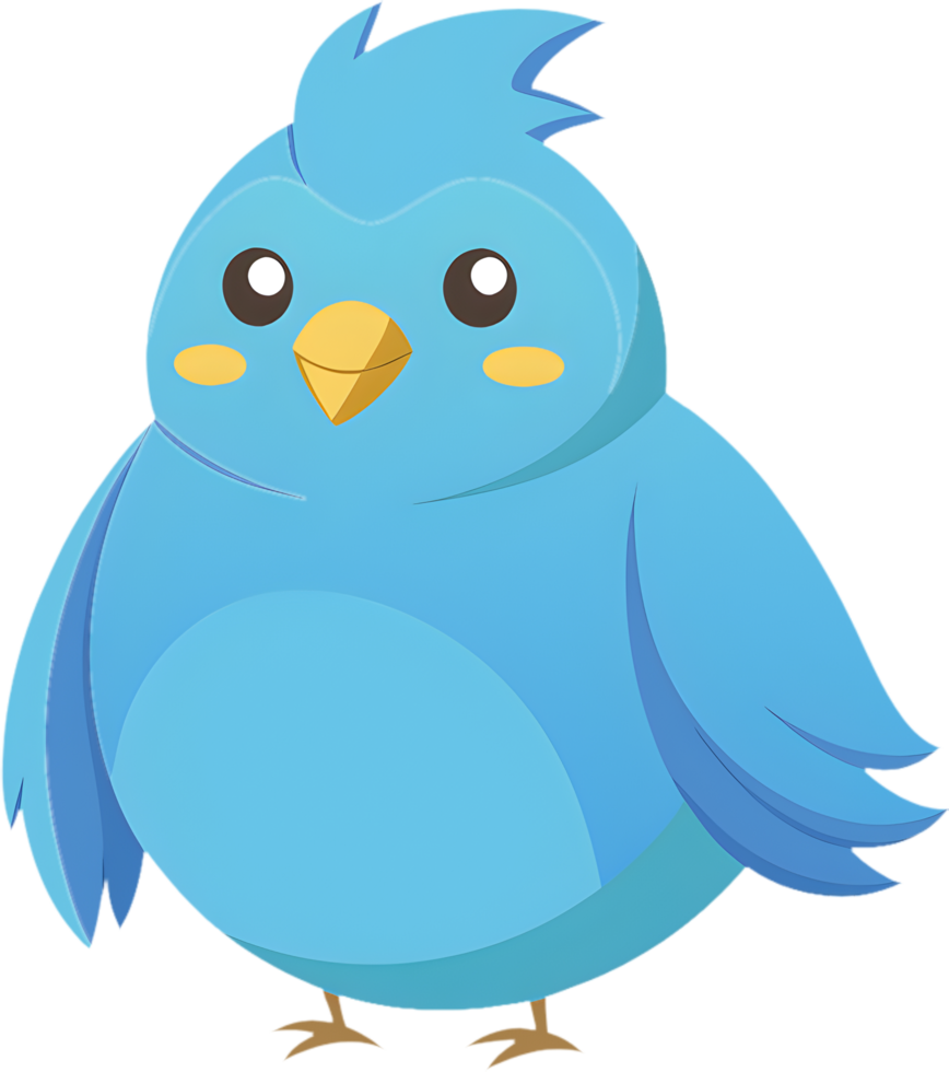 Friendly fluffy bird cartoon clipart ideal for school projects. . png