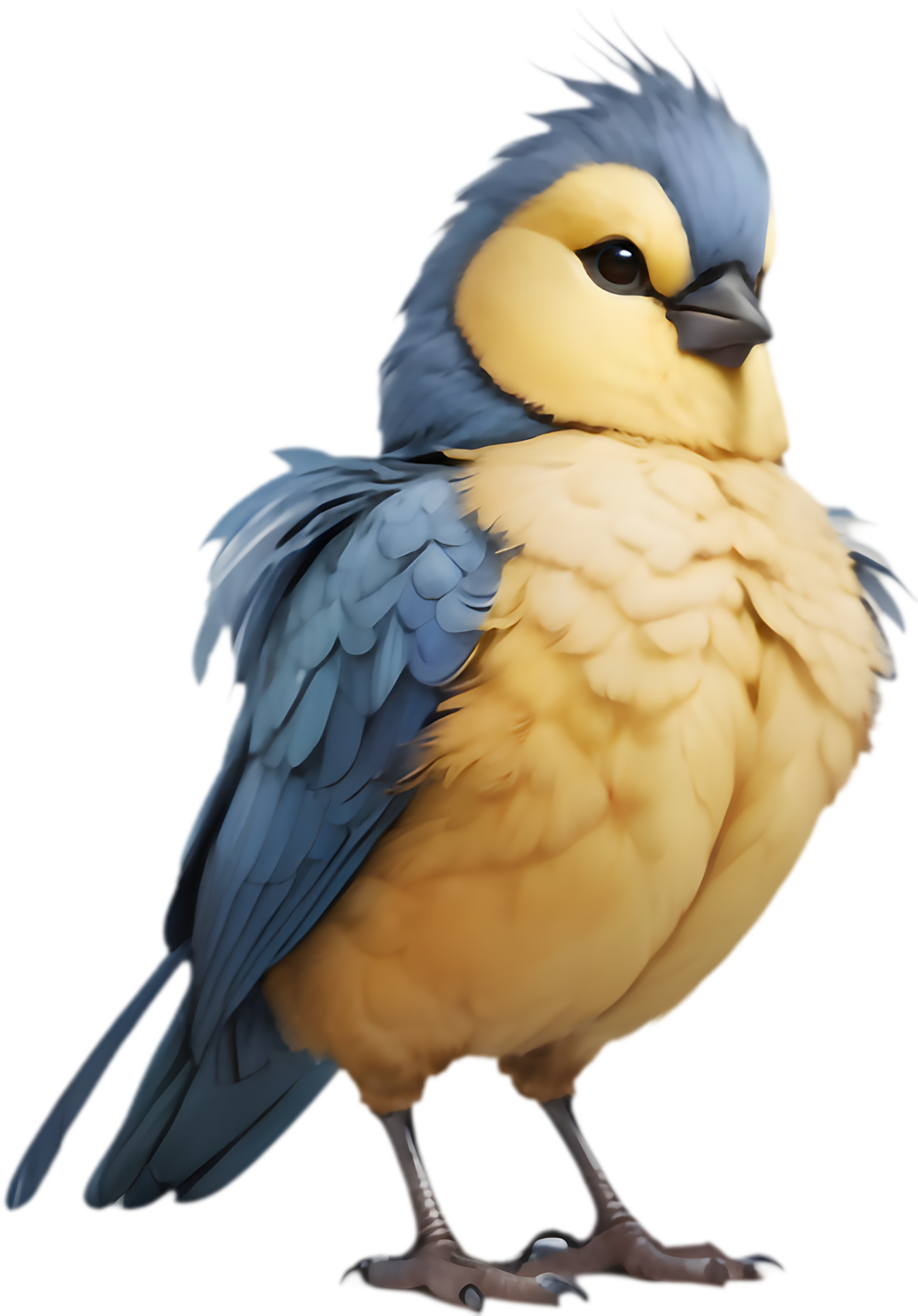 Joyful fluffy bird cartoon clipart for decorating childrens rooms ...