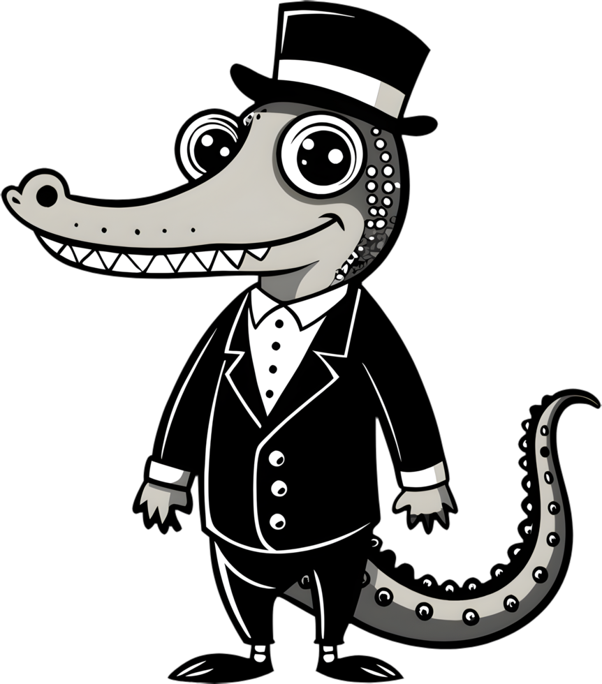 Adorable crocodile cartoon clipart for preschool and early education. . png