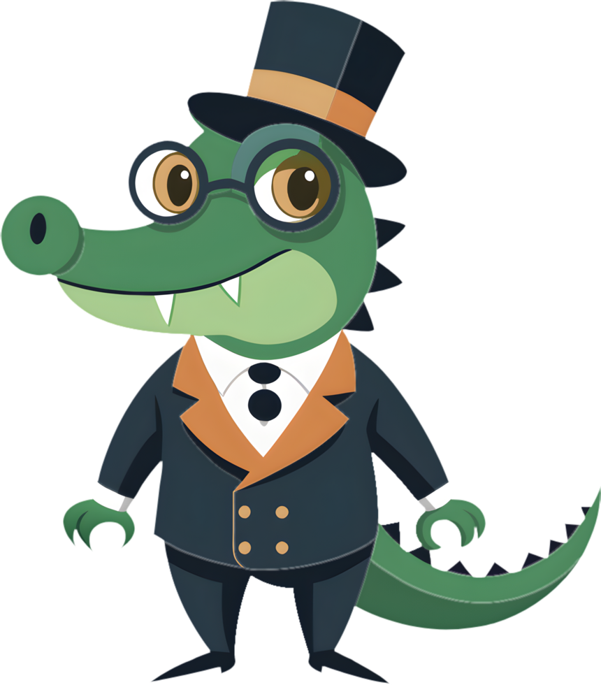 Charming crocodile cartoon clipart for educational games and activities. . png
