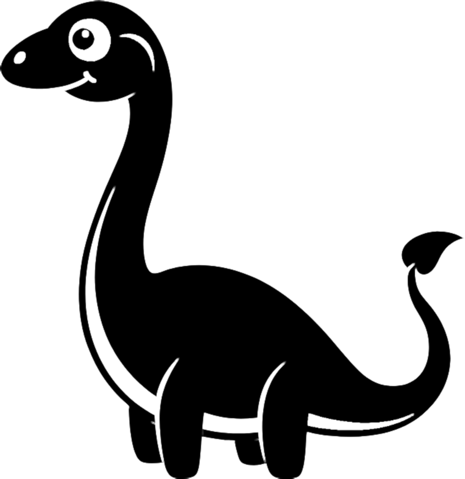Black Stencil Dinosaur Clipart for DIY Craft Activities. . png