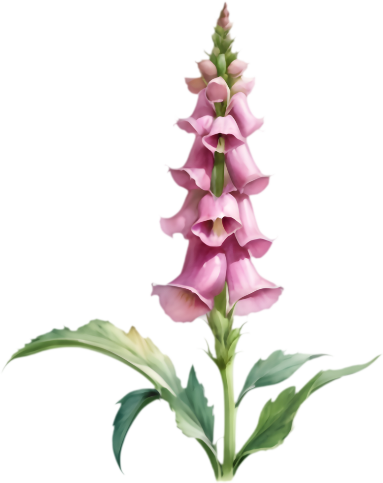 Elegant foxglove flower watercolor clipart for classy invitations. . png