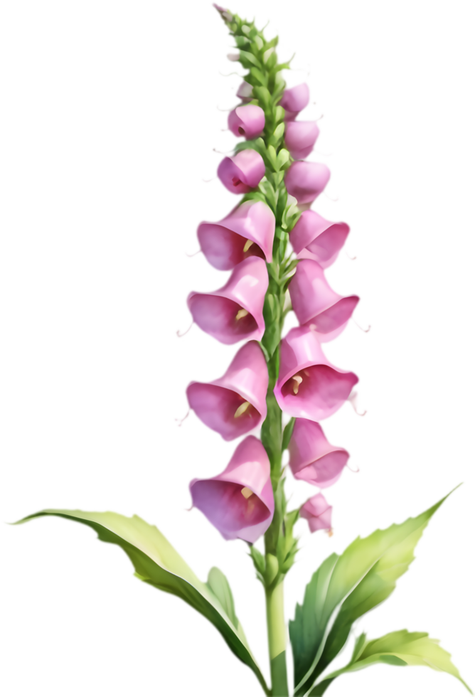 Versatile foxglove flower watercolor clipart for DIY printables. . png