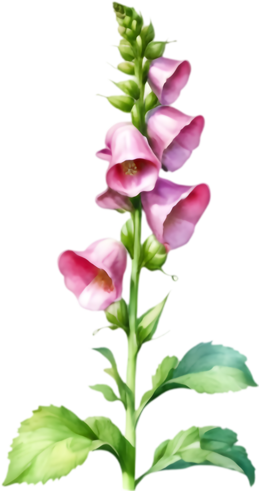 Minimalistic watercolor foxglove flower clipart for elegant invitations. . png