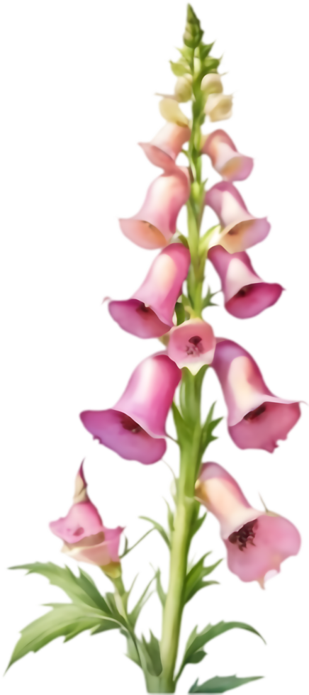 Lovely foxglove flower watercolor clipart for home decor items. . png