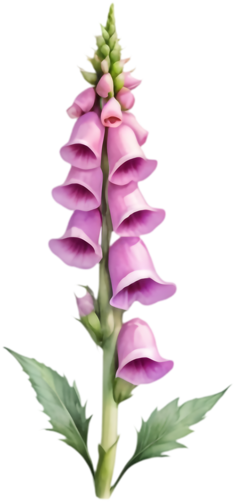 Creative watercolor foxglove flower clipart for digital planners. . png