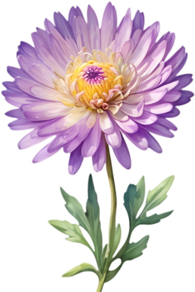 Heartfelt Watercolor of Mojave Aster Flower for Home. . png