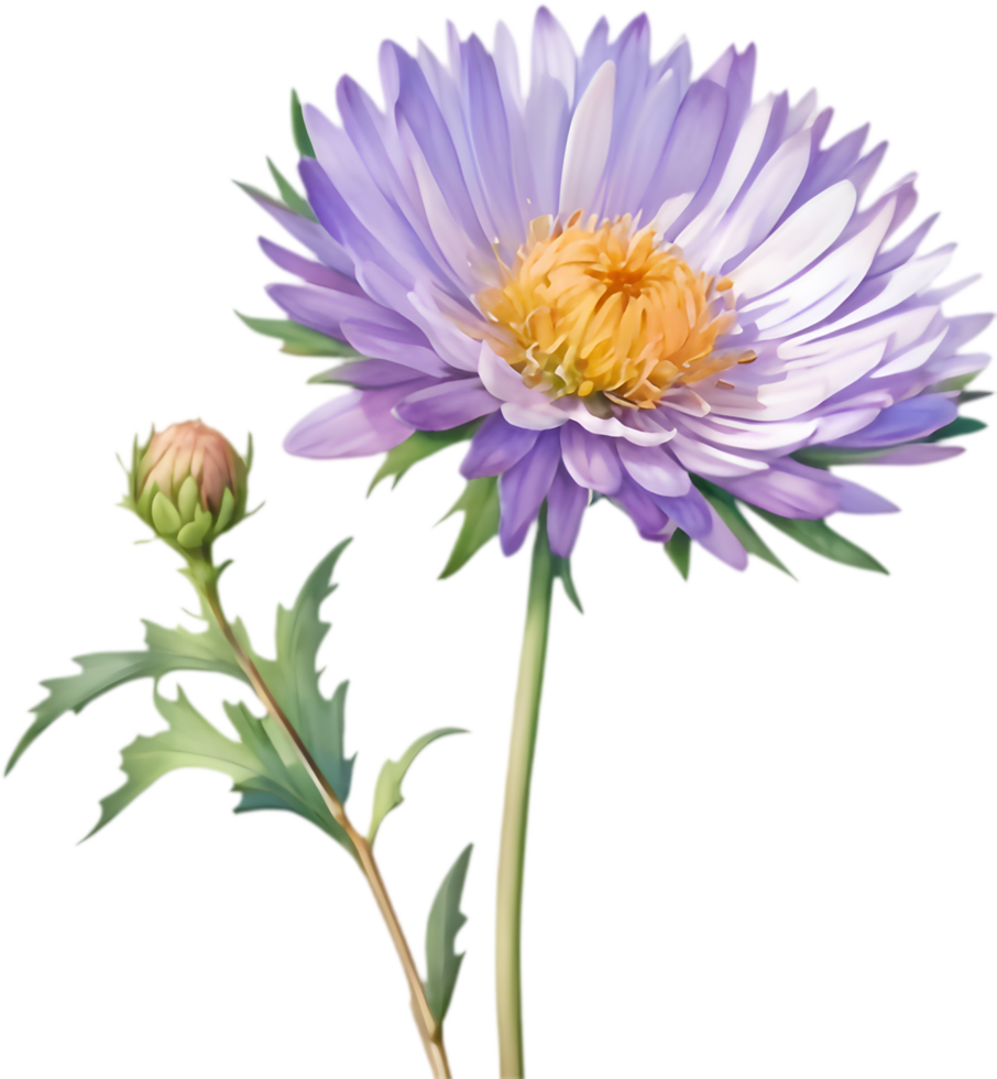 Delightful Mojave Aster Flower Watercolor for DIY Projects. . png