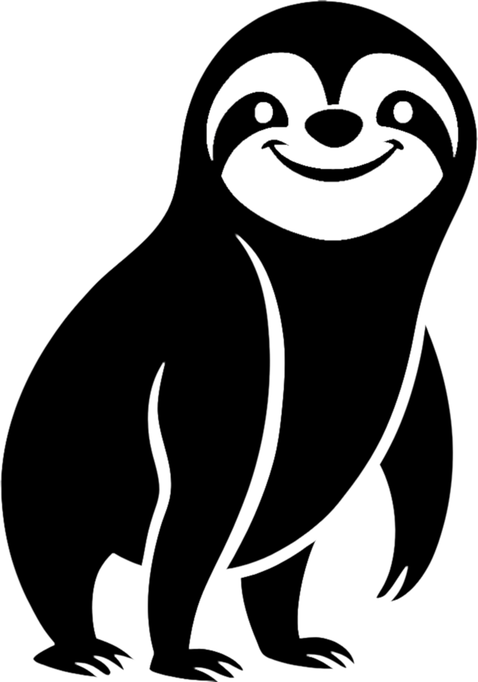 Black Silhouette Sloth Clipart Perfect for Creative Expressions. . png