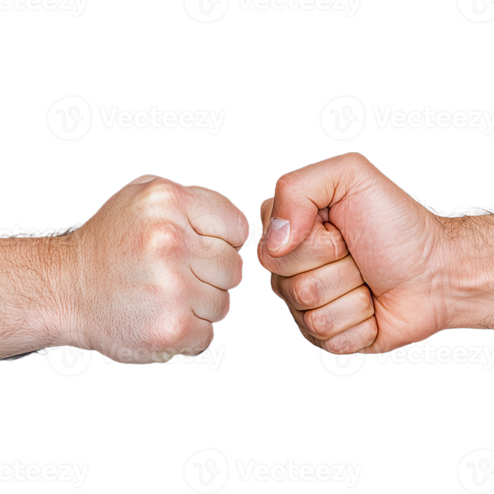 Two fists preparing for a friendly fist bump on a transparent background symbolizing friendship and camaraderie png