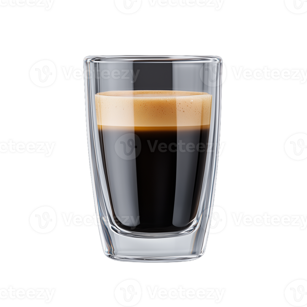 clair verre de fraîchement brassée Expresso sur une transparent Contexte png
