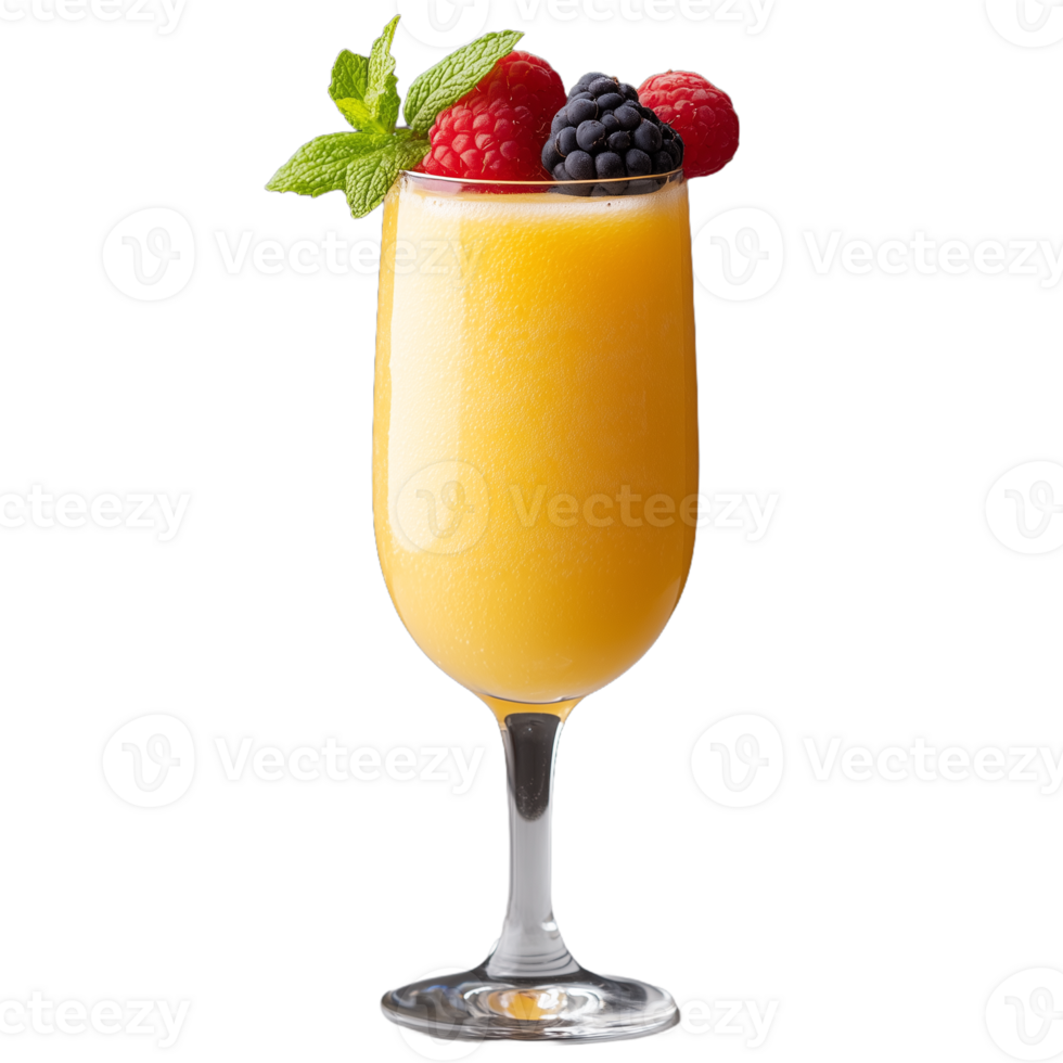 Refreshing fruit cocktail with mint garnish on transparent background png