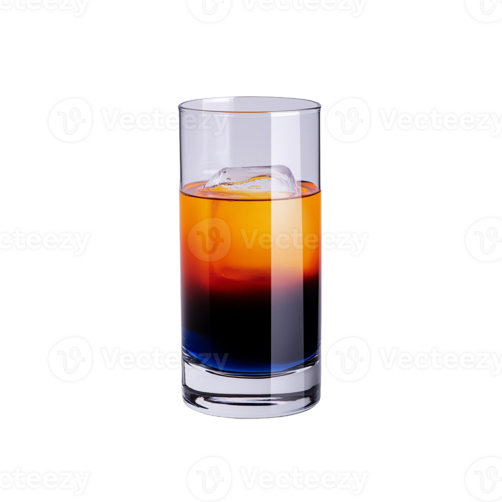 Refreshing cocktail with ice cube on transparent background png