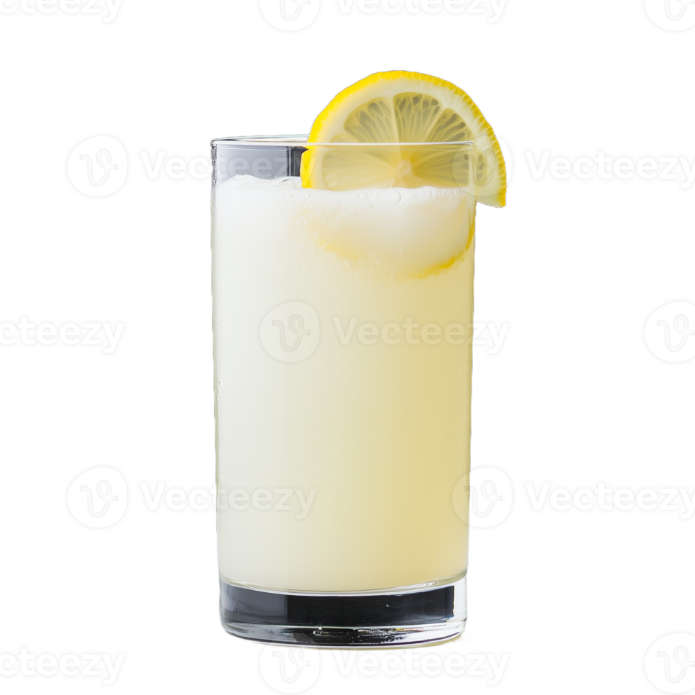 Refreshing lemonade drink with lemon slice on a transparent background png