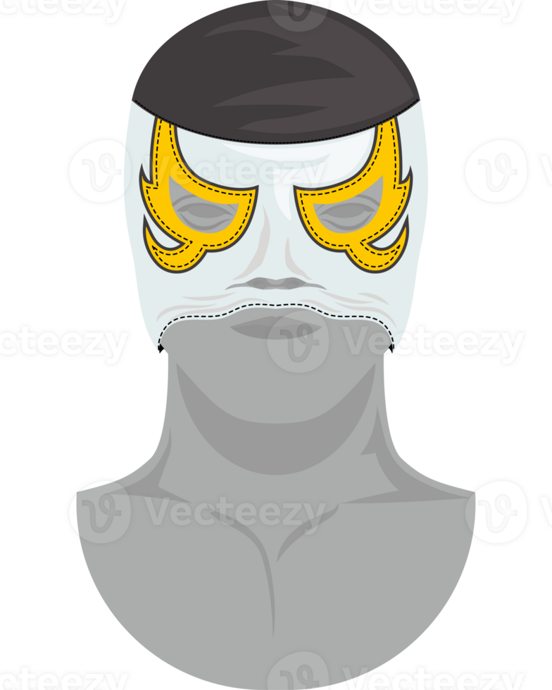 A wrestler mask with yellow eyes png