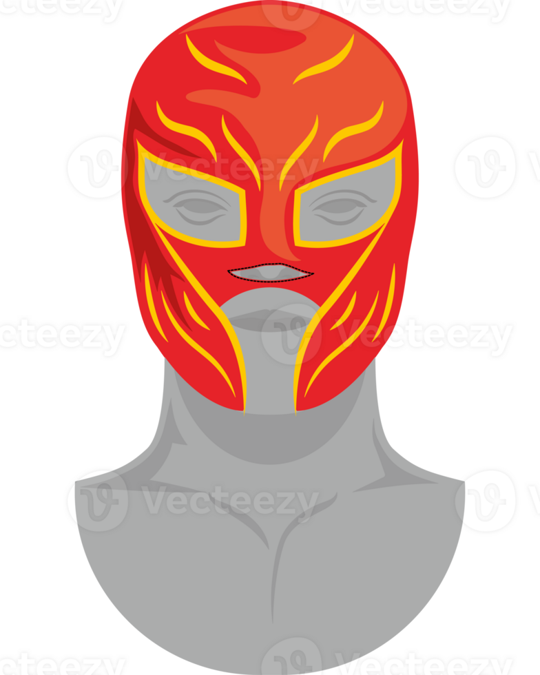 A red and orange mask icon png