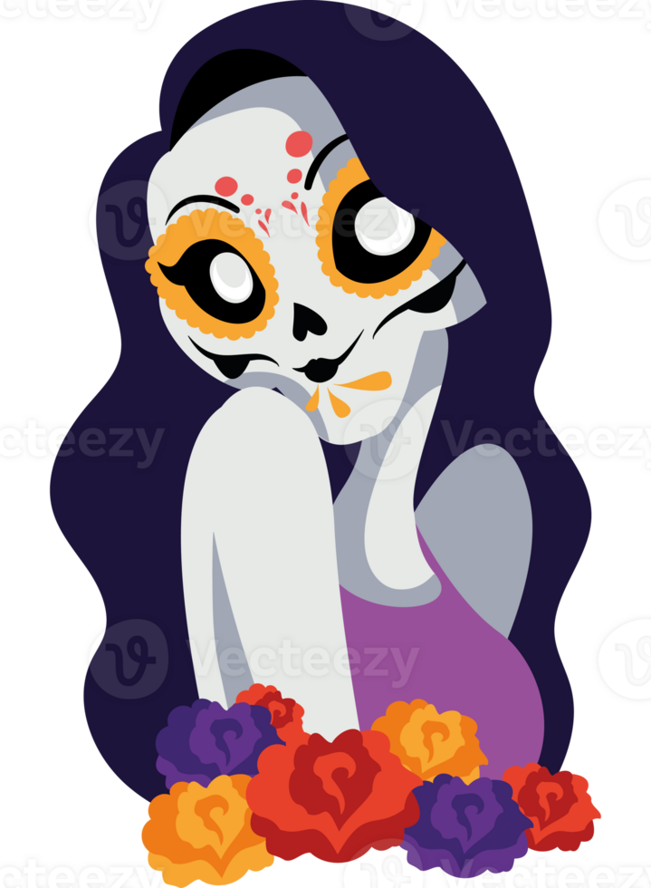 mexican catrina illustration isolated png