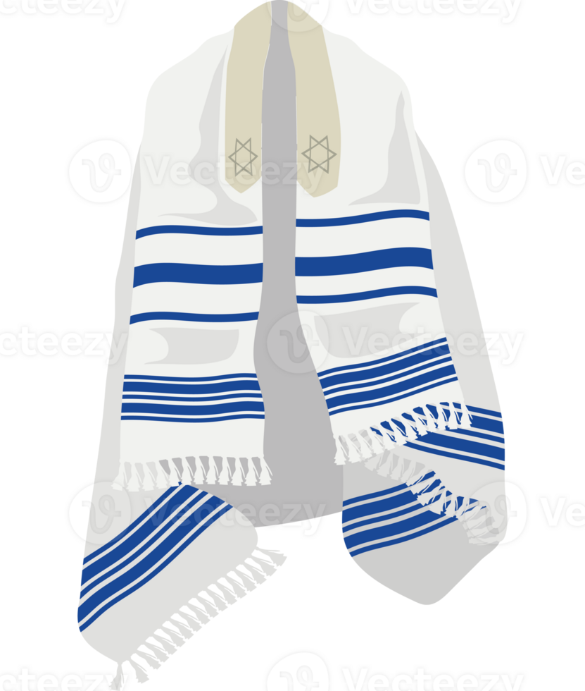 jewish tallit with david stars png