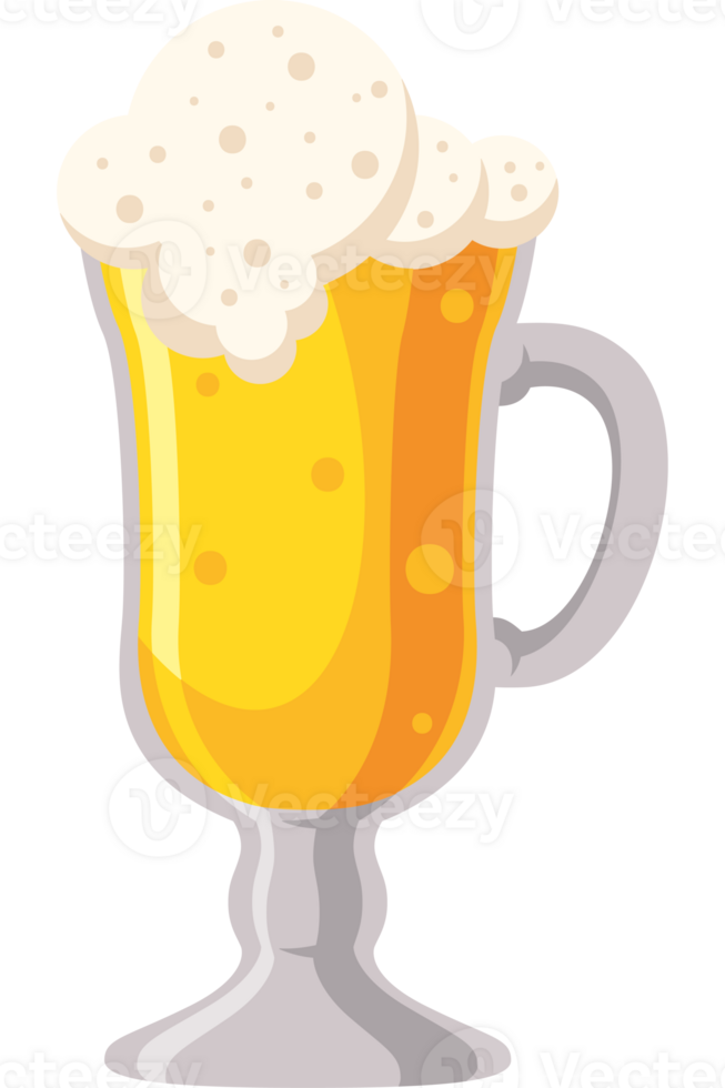 beer glass with foam design isolated png
