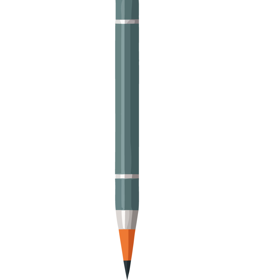A pencil with a black background and orange tip png