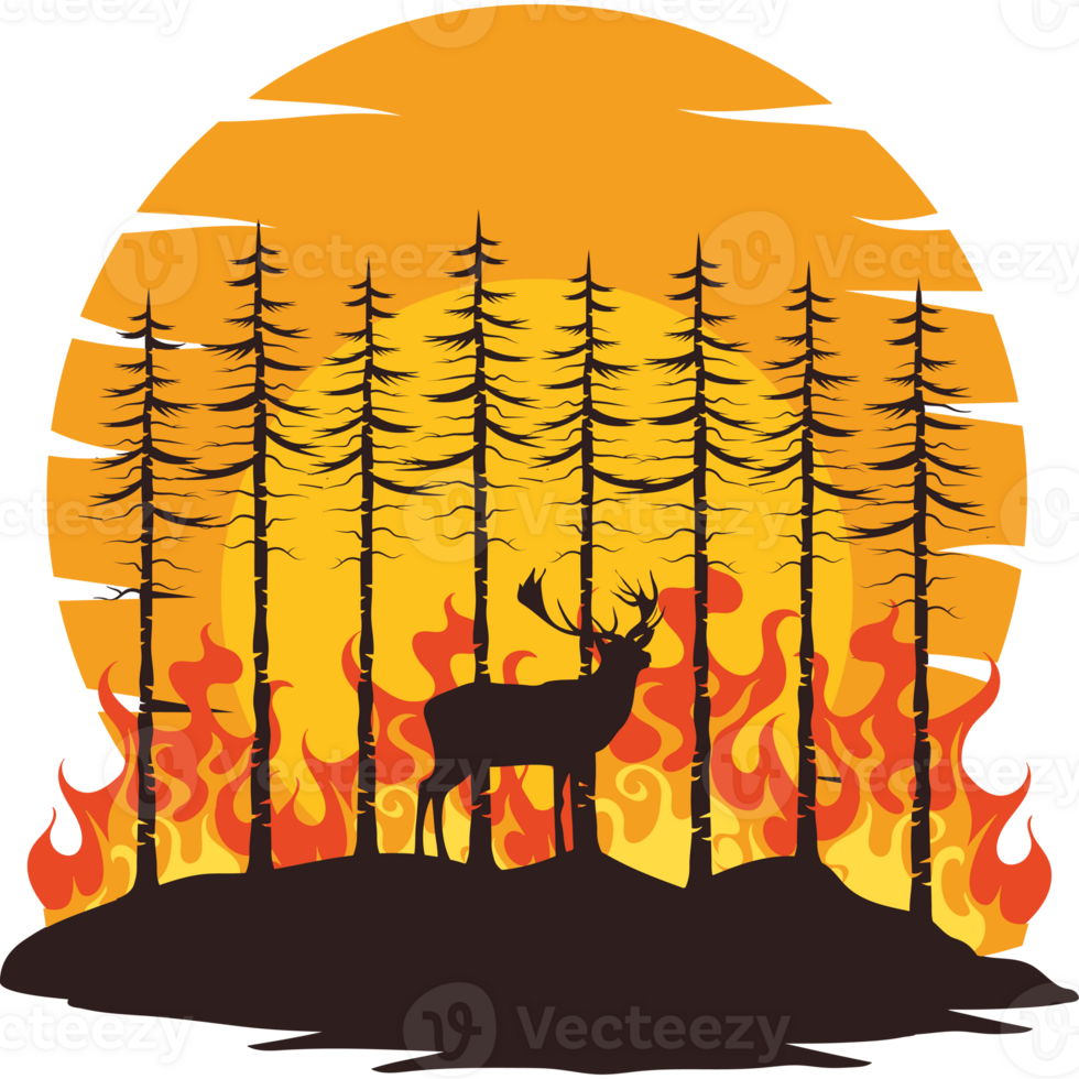 forest fires and animals png