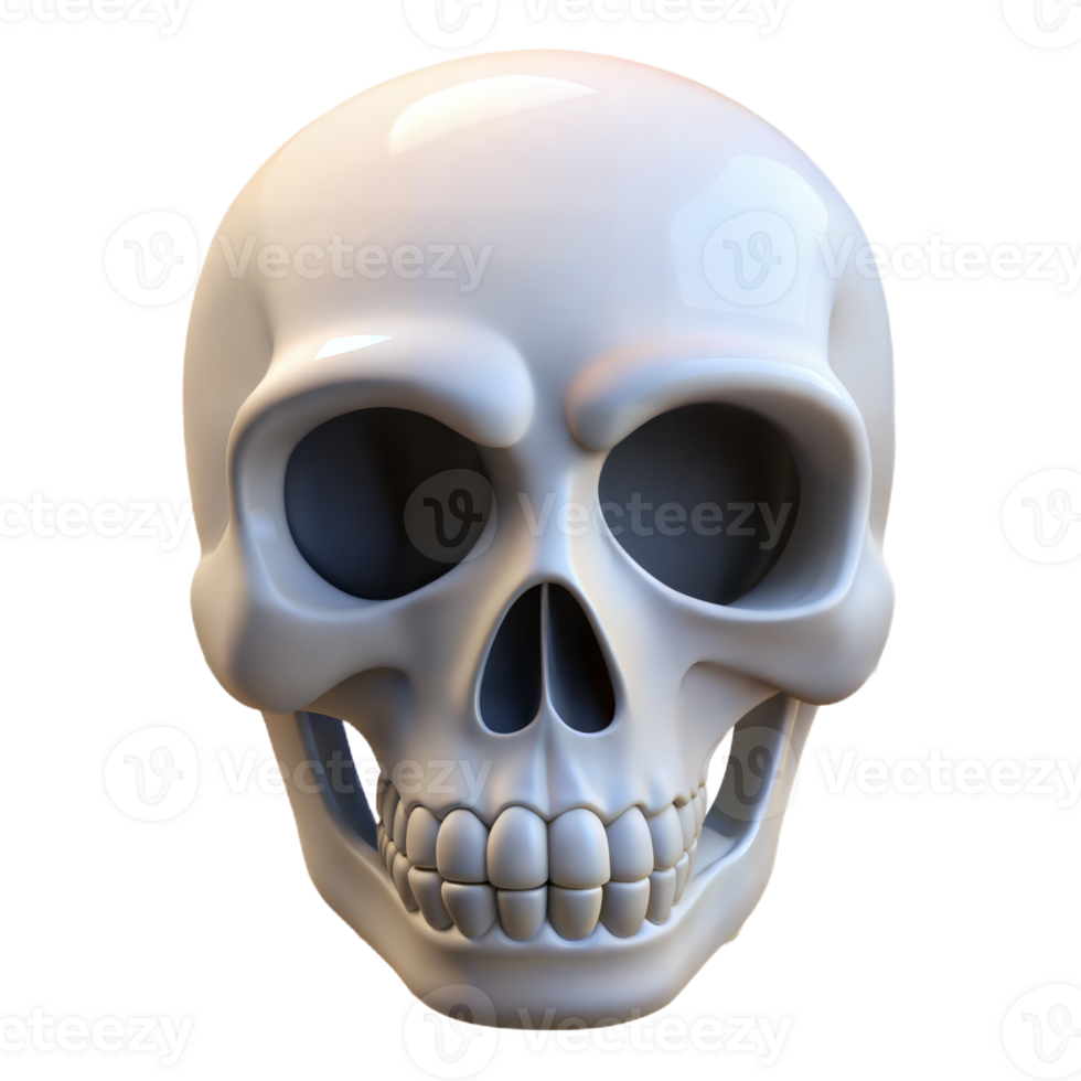 White Human Skull Isolated On Transparent Background png