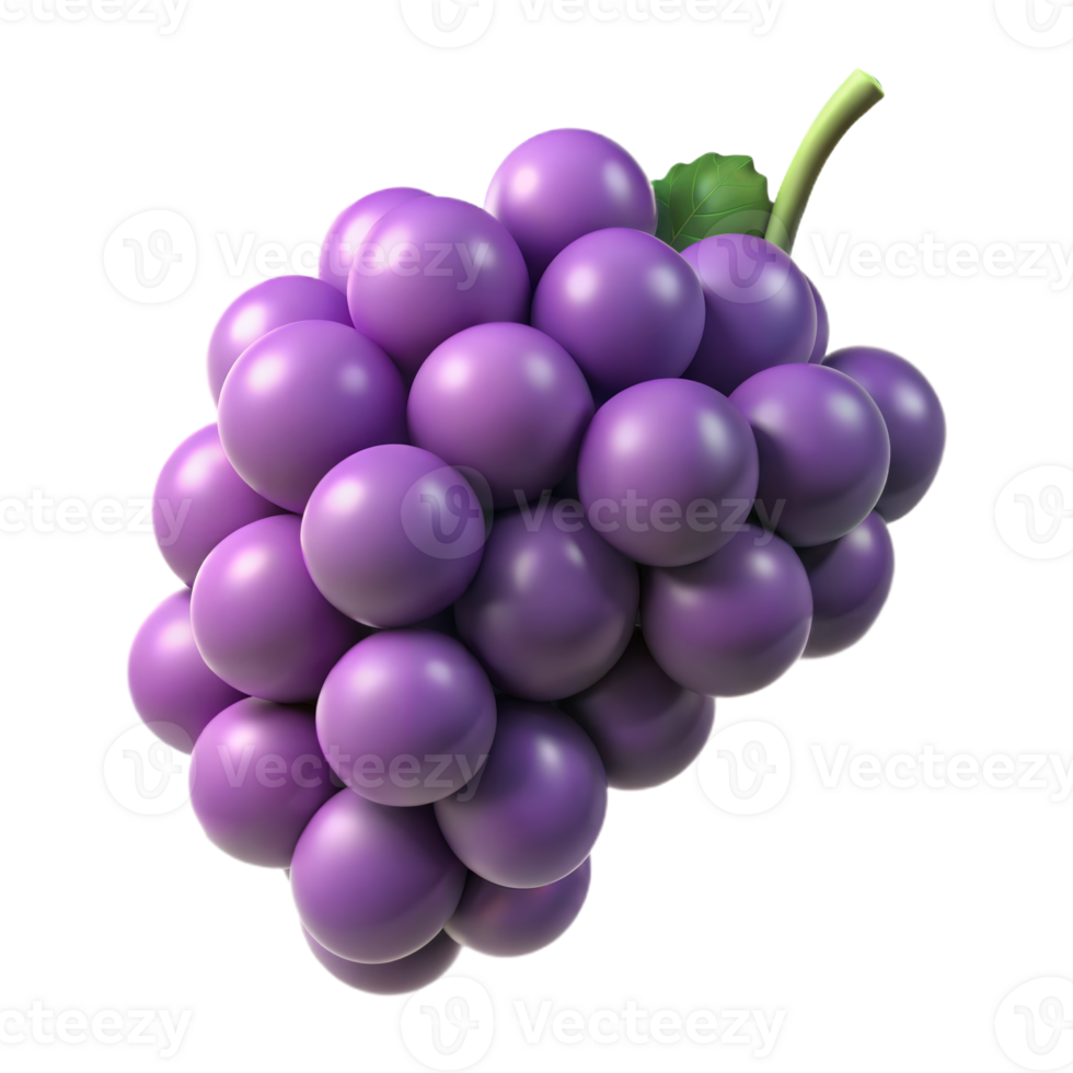 A Bunch of Purple Grapes With a Green Leaf on a Transparent Background png