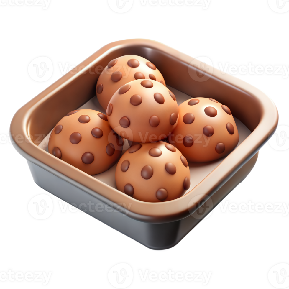 Chocolate Chip Cookies in a Square Baking Dish png