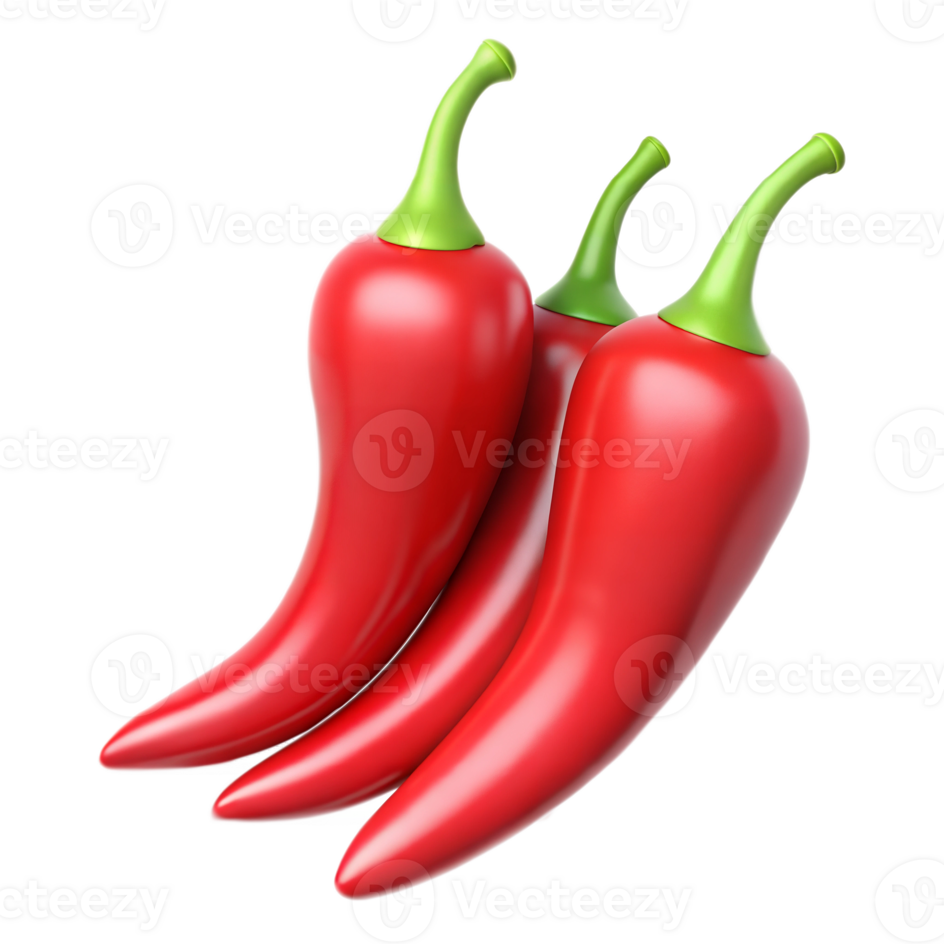 Three Red Chili Peppers On Transparent Background 50907409 PNG