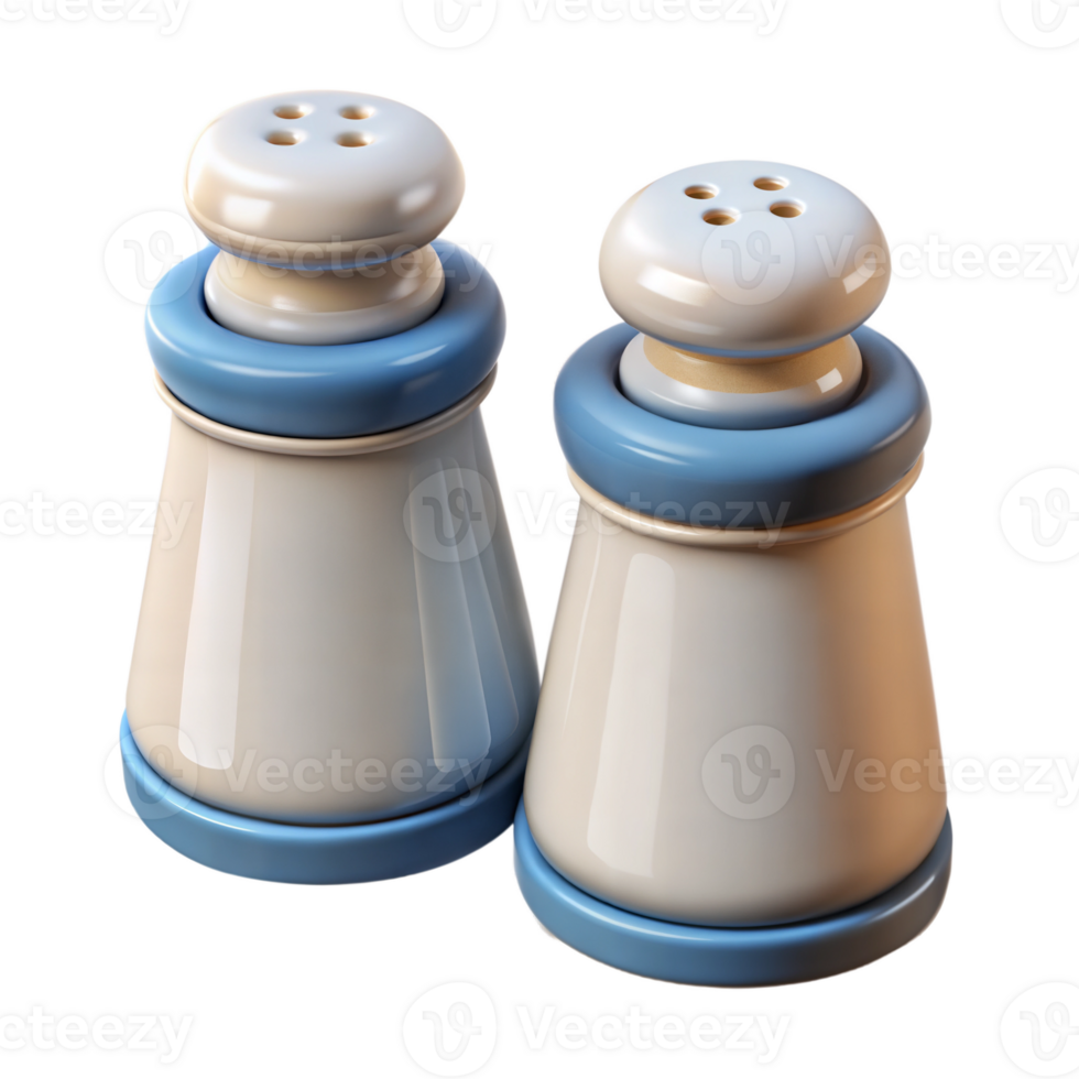 ceramica sale e Pepe agitatori con blu Accenti png