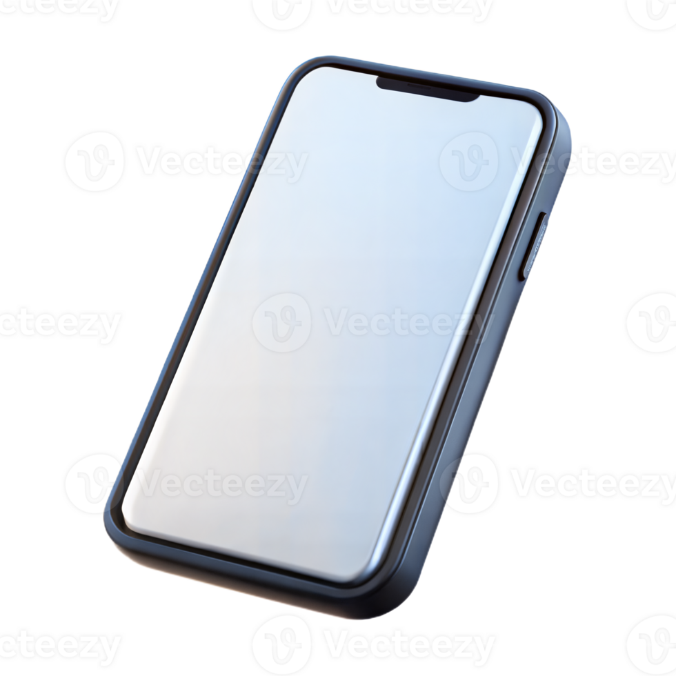 Black Smartphone With Blank Screen On A Transparent Background png