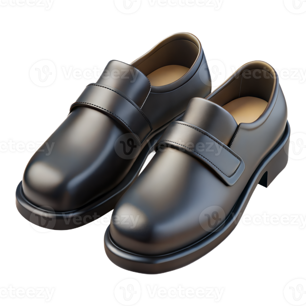 Black Leather Monk Strap Shoes With Buckle Detail png