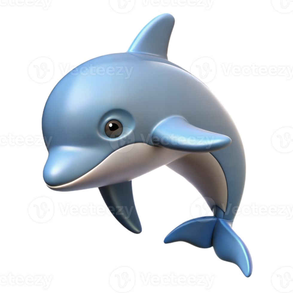 3D Cartoon Dolphin Jumping Out Of Water png
