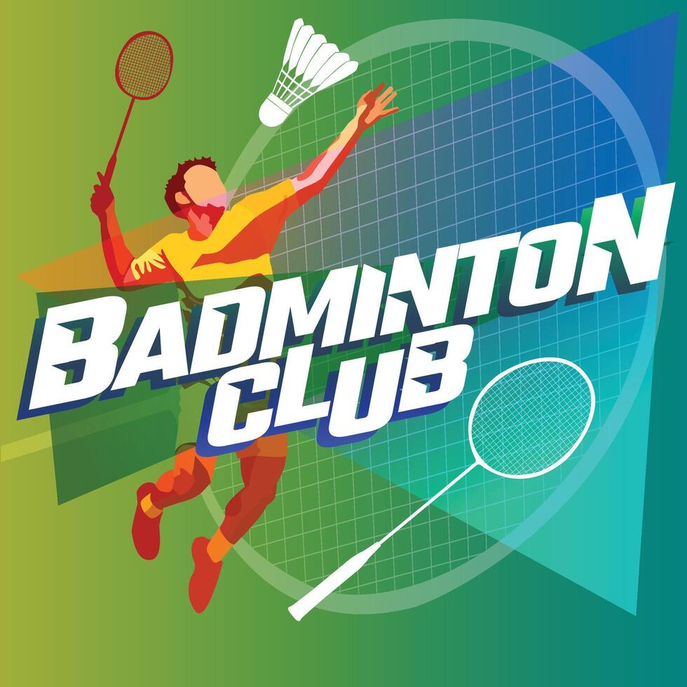 Player Badminton Club sport badge vector