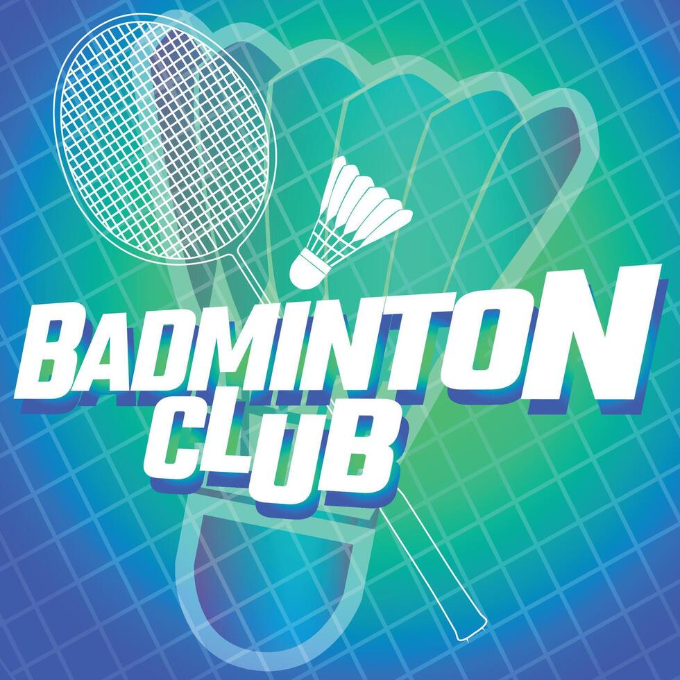 Badminton racquet and shuttlecock, Badminton Club sport badge vector