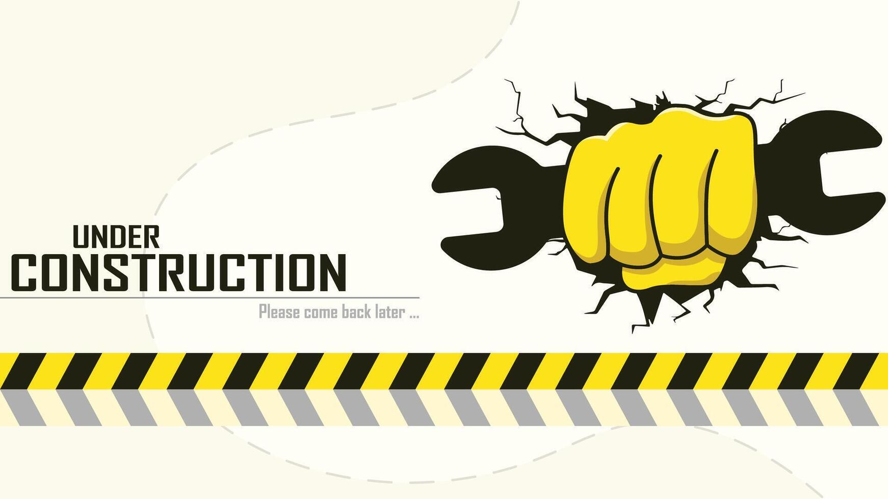 Landing page under construction template vector