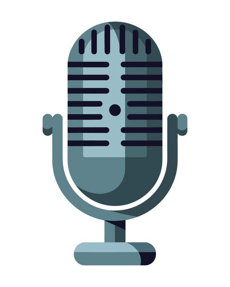 An old microphone on a white background vector
